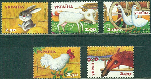 Украина, 2012, Украинское подворье (II), 5 марок из блока